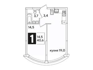 1-к квартира, вторичка, 41м2, 5/16 этаж