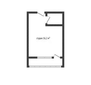 Студия квартира, вторичка, 16м2, 6/16 этаж