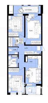 3-к квартира, вторичка, 86м2, 7/18 этаж