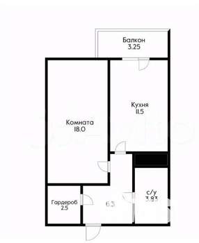 1-к квартира, вторичка, 43м2, 8/14 этаж