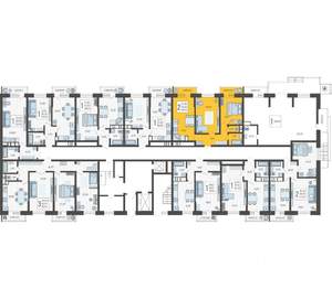 2-к квартира, строящийся дом, 60м2, 1/12 этаж