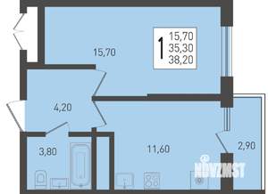 1-к квартира, вторичка, 38м2, 2/24 этаж