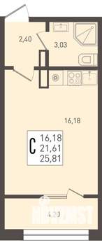 Студия квартира, вторичка, 26м2, 4/8 этаж