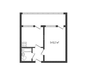 1-к квартира, вторичка, 33м2, 4/16 этаж