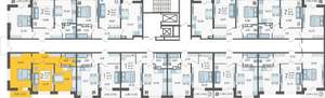 2-к квартира, вторичка, 52м2, 1/12 этаж