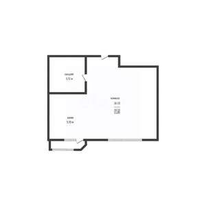 Студия квартира, вторичка, 25м2, 2/23 этаж