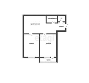 2-к квартира, вторичка, 57м2, 5/6 этаж