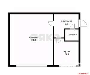 1-к квартира, вторичка, 33м2, 2/2 этаж