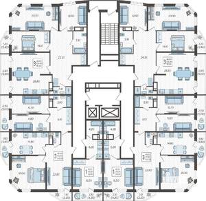 3-к квартира, строящийся дом, 103м2, 16/16 этаж