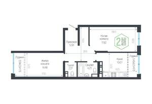 2-к квартира, вторичка, 65м2, 14/24 этаж