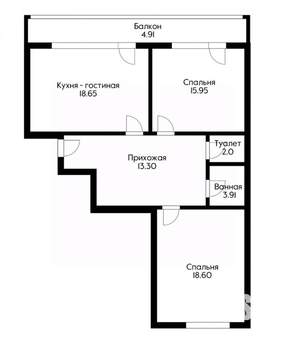 2-к квартира, вторичка, 72м2, 10/20 этаж