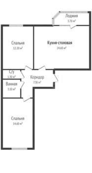 2-к квартира, вторичка, 64м2, 10/18 этаж
