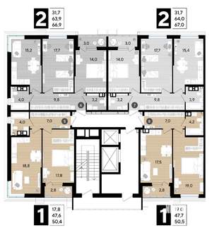 1-к квартира, строящийся дом, 50м2, 8/16 этаж