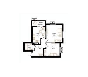 2-к квартира, вторичка, 52м2, 15/15 этаж