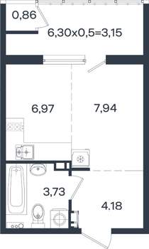Студия квартира, вторичка, 27м2, 4/18 этаж
