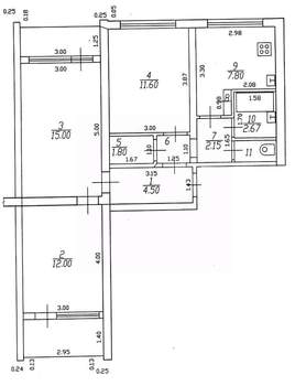 3-к квартира, вторичка, 68м2, 1/9 этаж