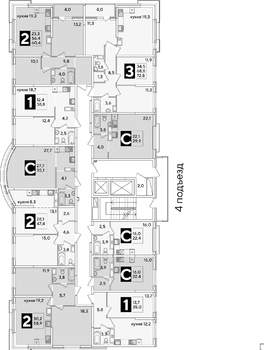 1-к квартира, вторичка, 39м2, 13/16 этаж
