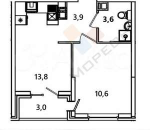 1-к квартира, вторичка, 32м2, 10/24 этаж