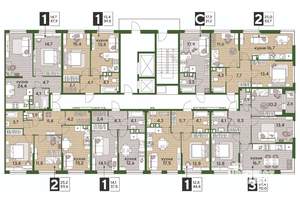3-к квартира, вторичка, 70м2, 6/16 этаж