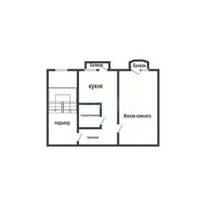 1-к квартира, вторичка, 43м2, 6/6 этаж