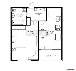 1-к квартира, вторичка, 29м2, 21/24 этаж