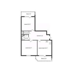 2-к квартира, сданный дом, 60м2, 8/16 этаж