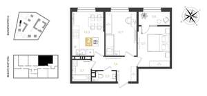 2-к квартира, вторичка, 55м2, 3/9 этаж