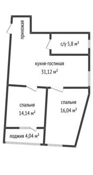 2-к квартира, вторичка, 67м2, 4/18 этаж