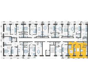 2-к квартира, строящийся дом, 67м2, 8/12 этаж