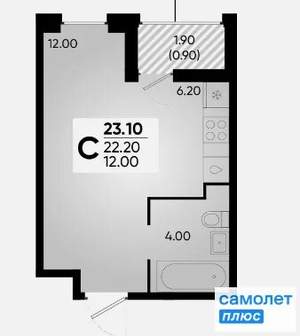 Студия квартира, вторичка, 23м2, 9/18 этаж