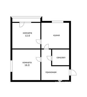 2-к квартира, вторичка, 40м2, 4/5 этаж