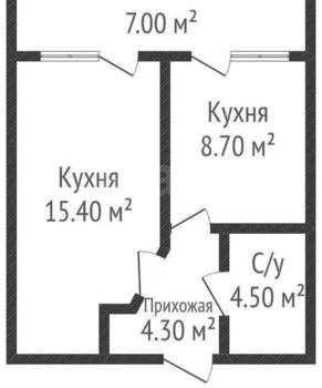 1-к квартира, вторичка, 33м2, 2/6 этаж