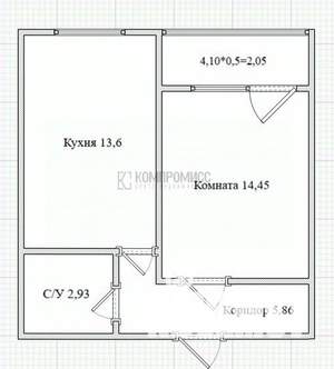 1-к квартира, вторичка, 40м2, 8/18 этаж