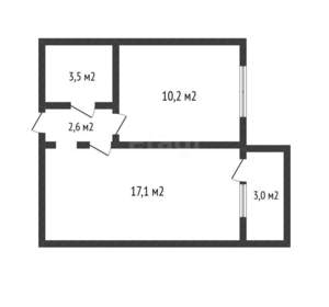 1-к квартира, вторичка, 36м2, 4/6 этаж