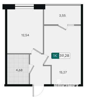 1-к квартира, вторичка, 39м2, 13/18 этаж