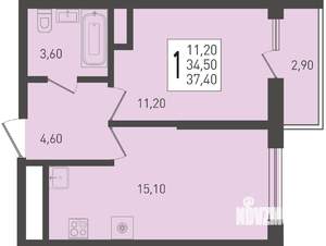 1-к квартира, вторичка, 37м2, 8/24 этаж