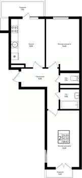 2-к квартира, вторичка, 59м2, 10/10 этаж