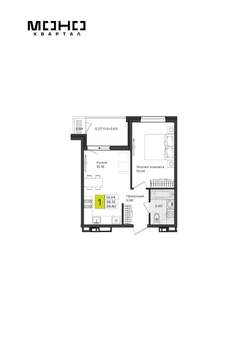 1-к квартира, вторичка, 40м2, 6/8 этаж