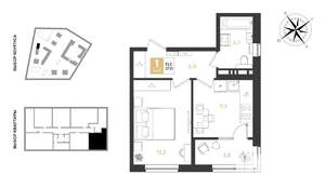 1-к квартира, вторичка, 37м2, 3/9 этаж
