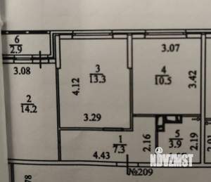 2-к квартира, сданный дом, 52м2, 9/12 этаж