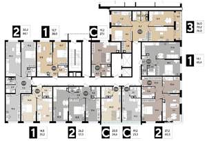 2-к квартира, вторичка, 60м2, 7/16 этаж