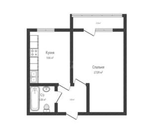 1-к квартира, вторичка, 37м2, 3/5 этаж