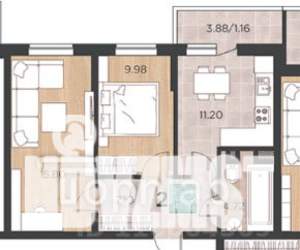 2-к квартира, вторичка, 50м2, 3/17 этаж