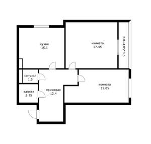 2-к квартира, вторичка, 69м2, 9/22 этаж