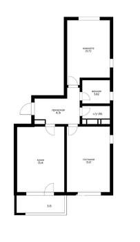 2-к квартира, вторичка, 57м2, 8/9 этаж