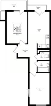 2-к квартира, вторичка, 60м2, 4/9 этаж