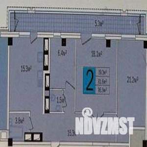 2-к квартира, вторичка, 83м2, 15/16 этаж