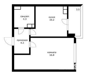 1-к квартира, вторичка, 39м2, 19/22 этаж