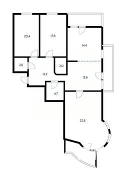 3-к квартира, вторичка, 125м2, 5/16 этаж