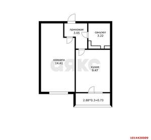 1-к квартира, вторичка, 34м2, 4/4 этаж